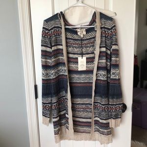 Cute long cardigan hoodie
